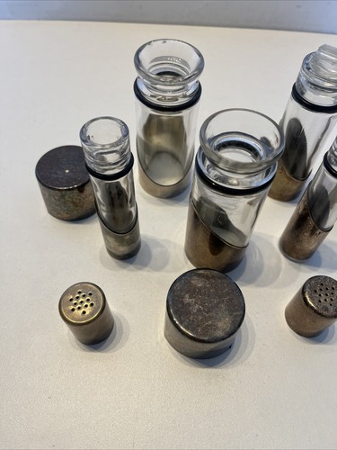 5 Gewürzflaschen aus Glas und Metall - Bild 9 von 22