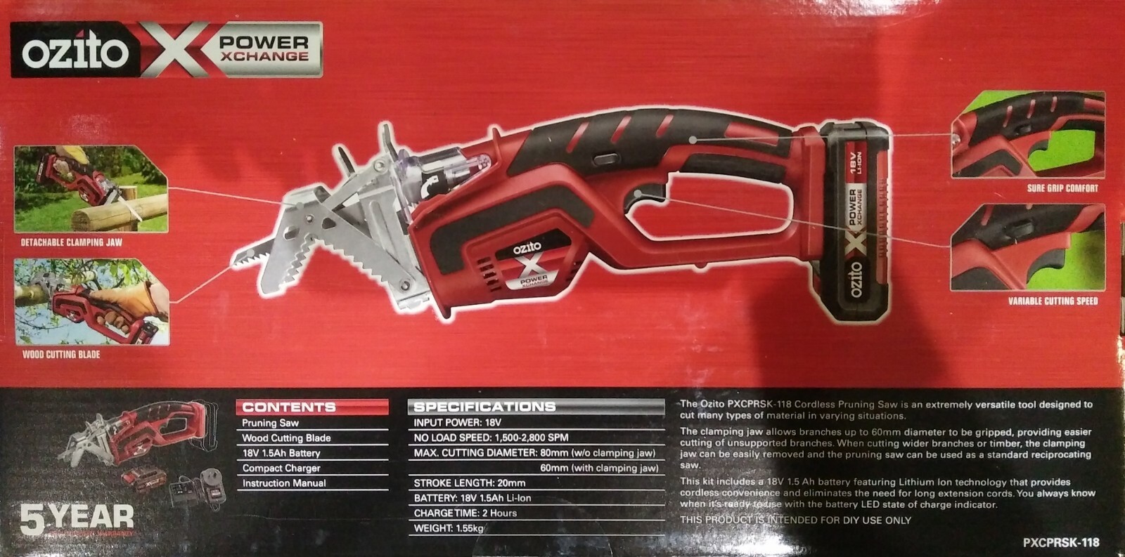 OZITO 18V PowerXChange Cordless 