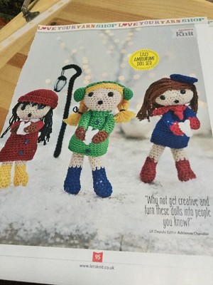 Chorus Line, Christmas Female Carol Singers Dolls Amigurumi Crochet Pattern