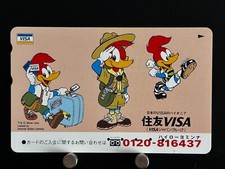 Woody Woodpecker Telephone Card Used JAPAN Japanese Mascot Character Walter
