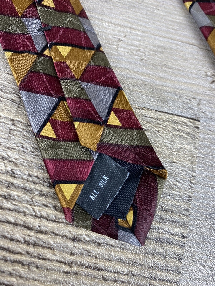 Ziggurat Geometric Silk Tie View 3