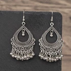 Ethnic Silver Color Water Drop Dangle Earrings For Women Indian Jhumka Earrings