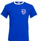 Greece T-Shirt Greek Retro Style Football Soccer Team 100% Cotton Adult Unisex