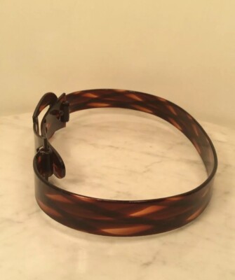 Vintage Tortoise Shell Lucite Modern Belt Rare | eBay display picture 2
