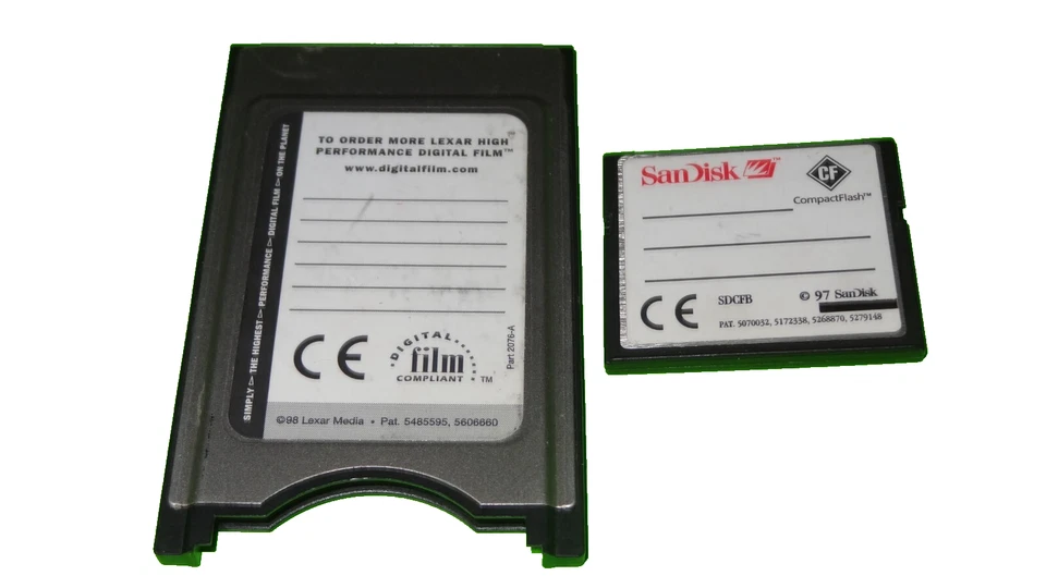 Lexar Media CompactFlash PC Card Adapter PCMCIA with 48MB SanDisk CF Memory Card - Image 2 of 2