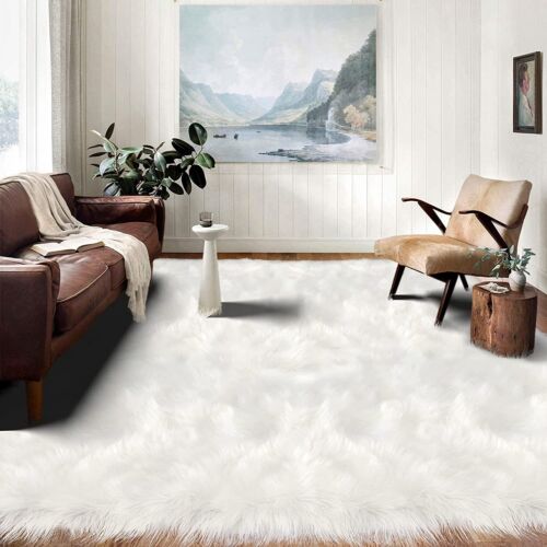Latepis Faux Fur Sheepskin Area Rugs Soft Shaggy Carpet for Living Room Bedroom - Picture 13 of 219