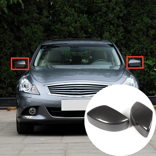 ABS Carbon Fiber Rearview Side Mirror Cap Cover For Infiniti G25 G37 2007-2013