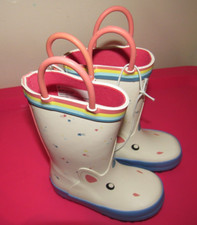 New Childrens Cat Jack Boots White Selene Size 5 Unicorn Handles Waterproof