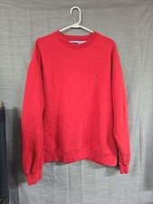 Vintage Mens Tommy Hilfiger Sweater Red Pullover Size XL