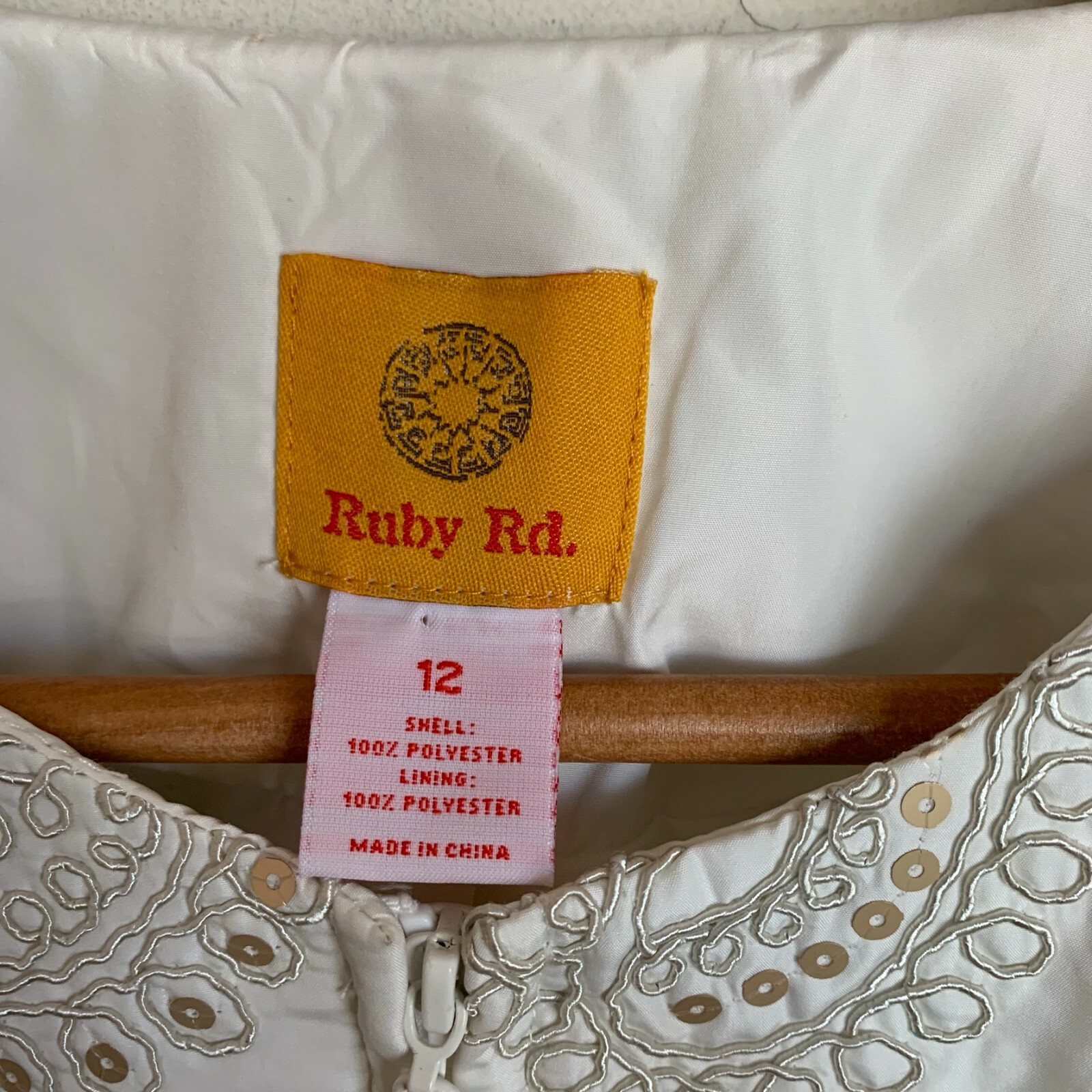 Ruby Rd. Womens Puff Jacket Beige Embroidered Seq… - image 10