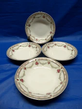 4 Vtg Pfeiffer & Lowenstein Manon Porcelain  Dessert/Berry Bowls w/Floral Design