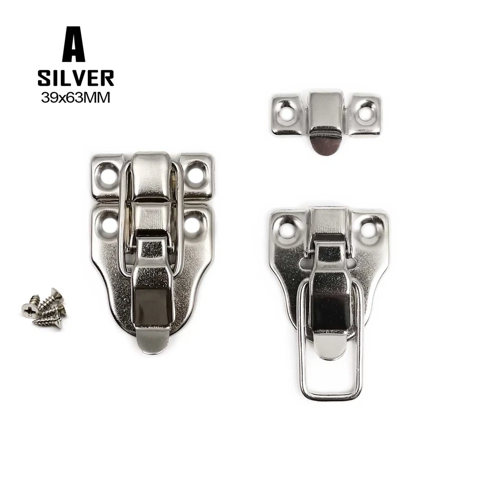 Cabinet Wood Chest Box Suitcase Case Lockable Trunk Toggle Hasp Latch Clasp Clip - Image 3 of 4