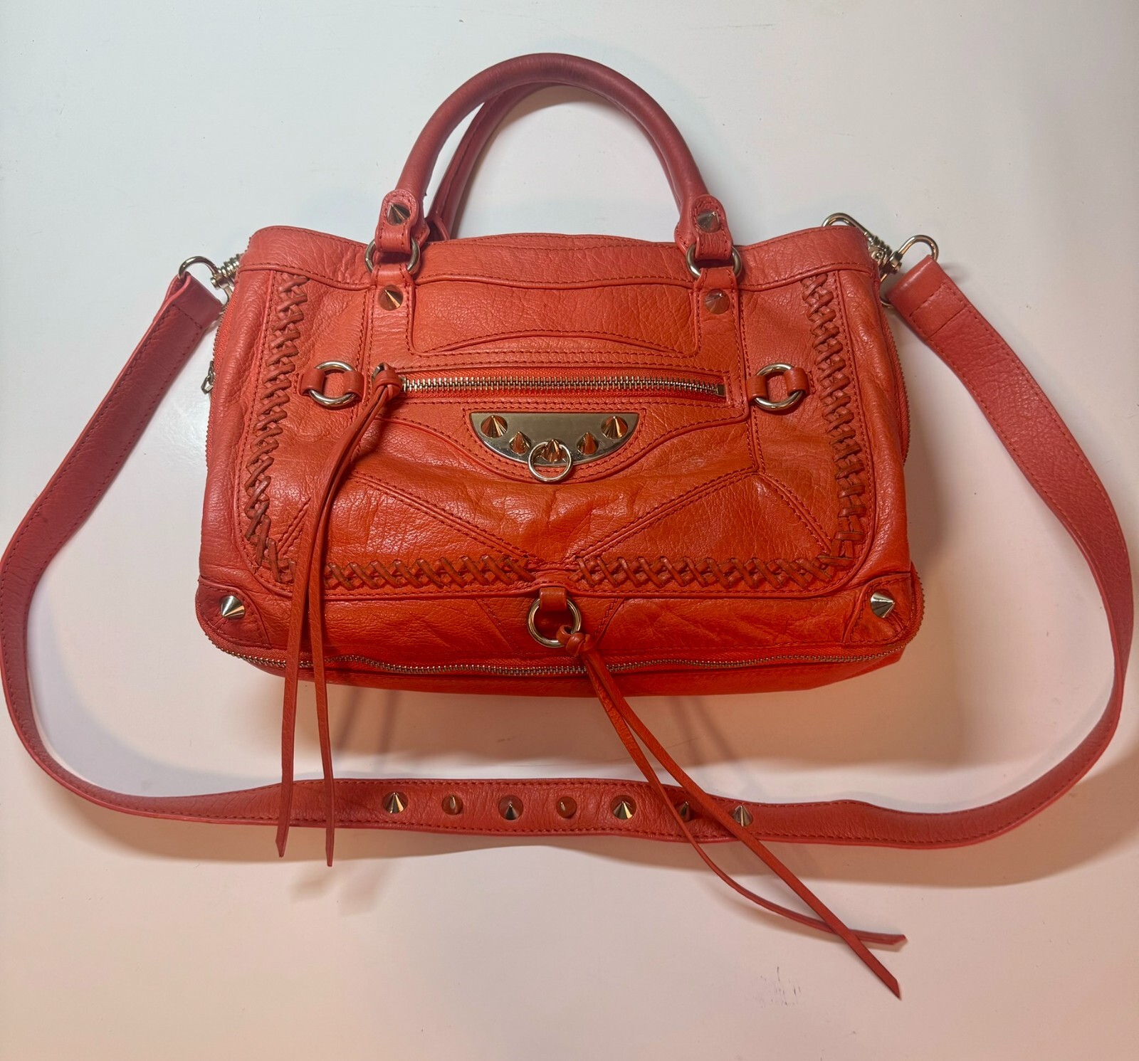 Sam Edelman Goth Leather Pumpkin Handbag for Halloween