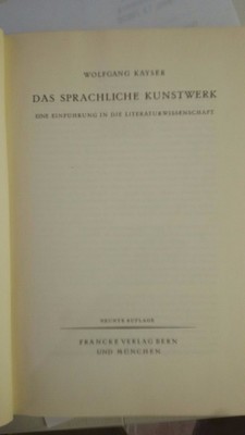 Das Sprachliche Kunstwerk: Eine Einfuehrung in die Literaturwissenschaft (German