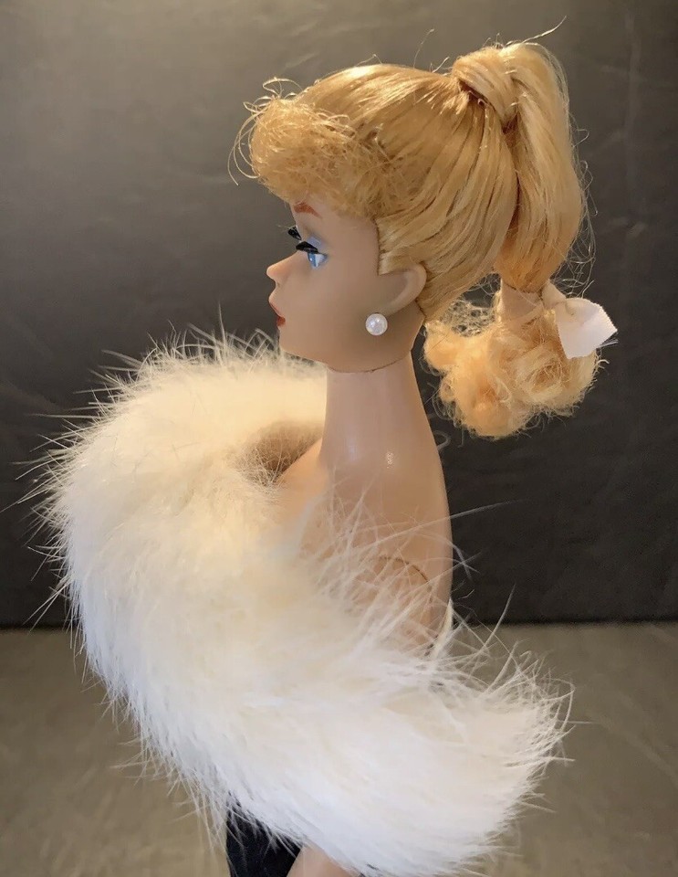 Vintage Barbie Clone Real White Rabbit Fur Stole Lot eBay