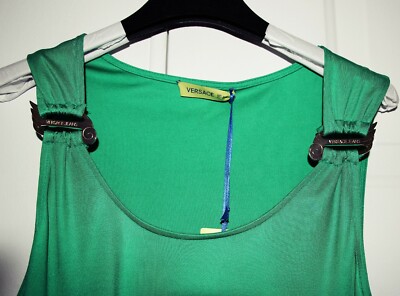 Versace Jeans Metal Buckle Embellished Jersey Maxi Dress Emerald US M-L /IT  46 | eBay