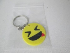 SMILEY FACE EMOJI RUBBER KEYCHAIN