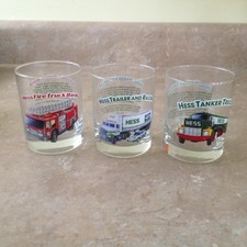 Set of 3 1996 Hess Drinking Glass Glasses