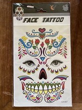 Full Face Temporary Tattoo: Day Of The Dead Theme