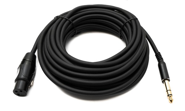 SYSTEM-S Audio Kabel 10 M 6.35 Mm Klinke Stecker Zu Xlr 3 Pin Buchse In Schwarz-image