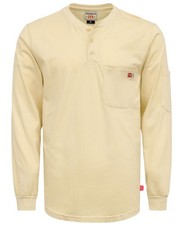 Mens FR Heather Henley Shirt, 6oz, NFPA2112, CAT2, Flame Resistant, T-Shirt