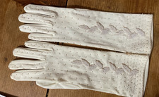 Vintage Ivory Gloves With White Beadwork Hong Kong Never worn one size fits all