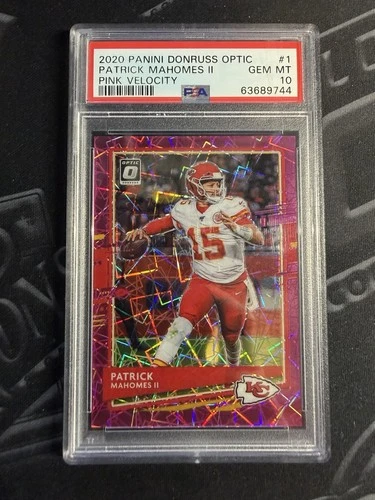 2020 Panini Donruss Optic Patrick Mahomes II #1 Pink Velocity Prizm 64/79 PSA 10