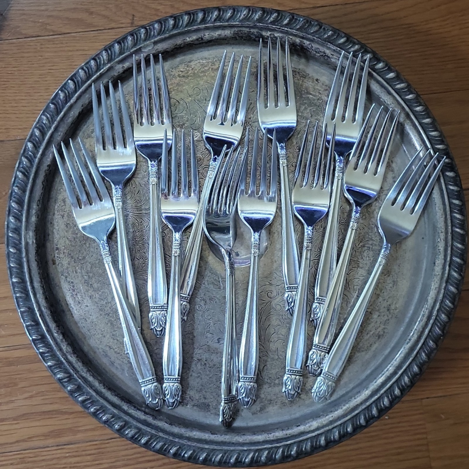 Service for 12 DANISH PRINCESS Silverplate Holmes & Edwards Flatware Set in Case