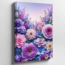 Vibrant, Densely Packed Floral Arrangement Featuring A Wall Art Canvas Print