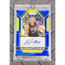 2023 Panini Prizm WNBA Signatures Jewell Loyd #SG-JWL Blue Prizm /49 Aces Champ