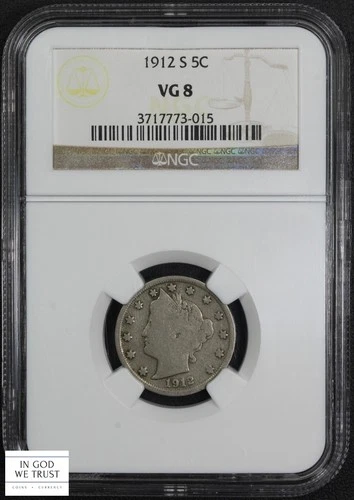 1912 S Liberty V Nickel 5C NGC VG 08