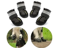 QUMYPET PERFORMANCE DOG SHOES KHAKI -SIZE 5-PAW 2.4 IN W X 2.8 IN L -40-55 LBS