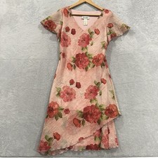 Connected Pink Floral Midi Dress 10 Coquette Cottagecore Fairycore Boho Flowy Vt