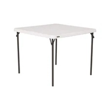 37 in. Commercial White Granite Square Resin Table