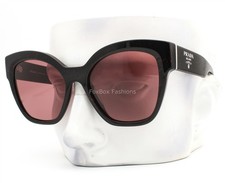 Prada Sunglasses SPR 17Z 11F-08S Black Red Marble Dark Violet Lens w/case