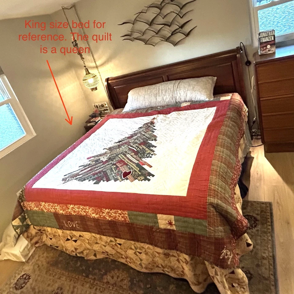 "Colcha de reina artesanal Pottery Barn Christmas Winter Dreams 2023 91"" X 91""" Foto 4 de 4