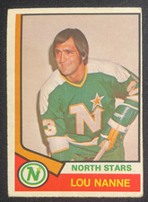 Lou NANNE 1974-75 O-Pee-Chee Hockey #325 Minnesota North Stars