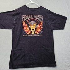Harley Davidson Shirt Mens XL Flaming Bull Skull Sierra Vista USA Made 2005