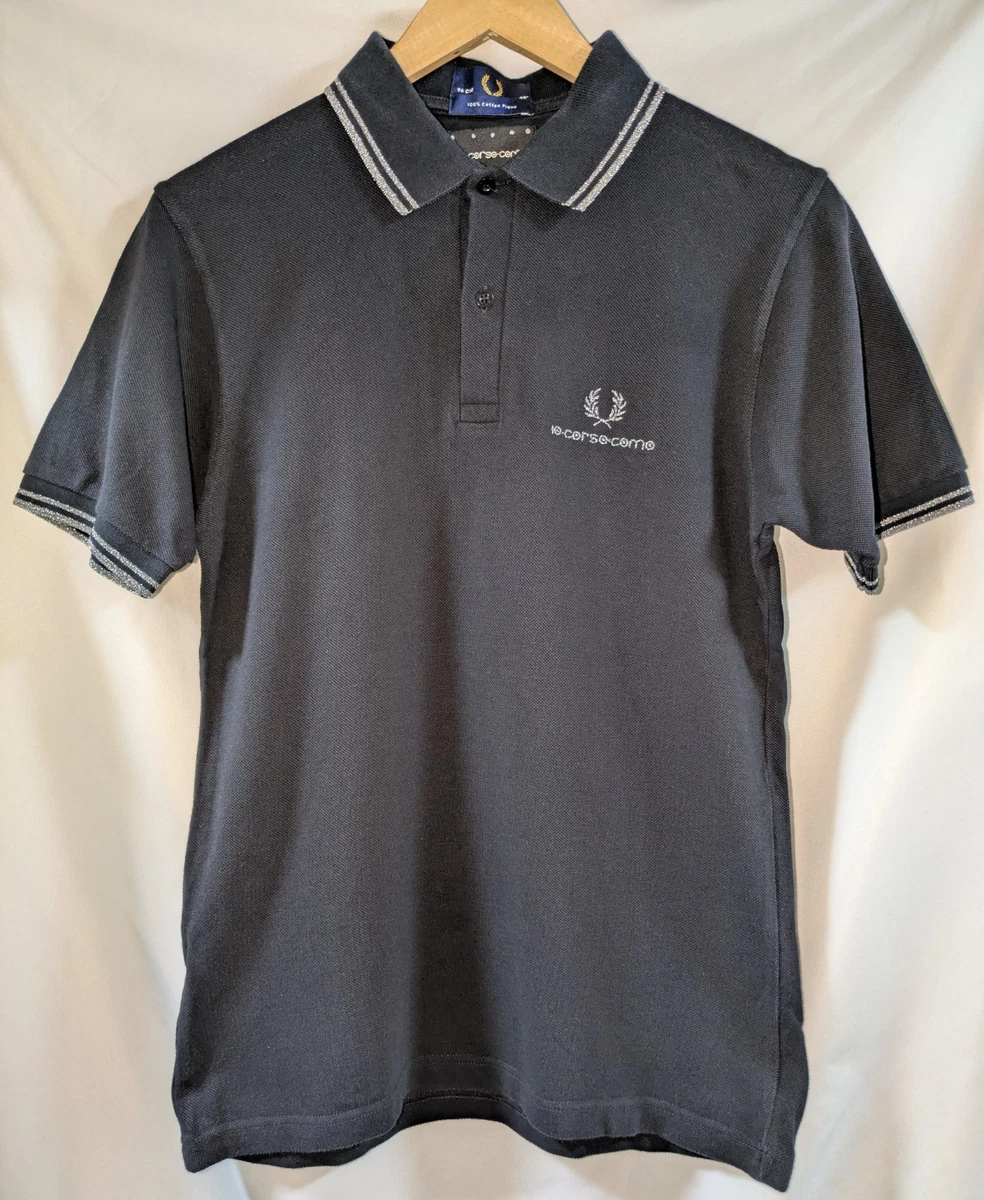 Fred Perry x 10 Corso Como SM9081 Polo Negro Plata, Hecho En Portugal, Talla S