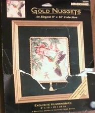 Vtg Dimensions Gold Nuggets Exquisite Hummingbird Counted Cross Stitch Kit 35059