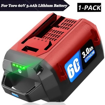 1Pack 3.0Ah 60V Lithium-ion Battery for Toro 60V Max Tools 88620 88675 L108 L324