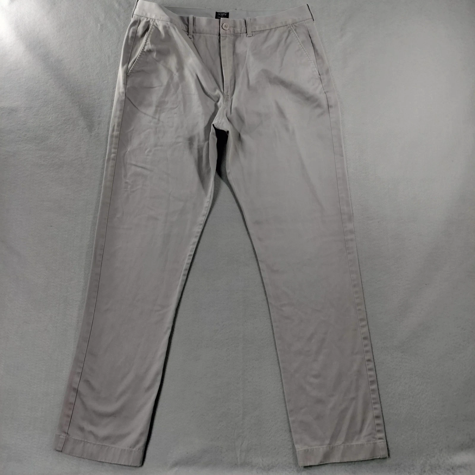 J Crew The Sutton Straight Gray Flat Front Chino Pants Mens Size 36x34