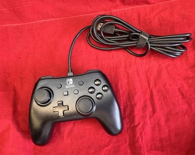 PowerA Nintendo Switch Controller Matte Black USB Cable 1511370-01 TESTED WORKS
