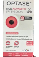 Optase MGD Advanced Dry Eye Drops  .33 fl oz  Exp2027