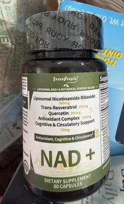 Green People NAD+ Supplement with Resveratrol 100 capsules Cell Repair Exp 04/27