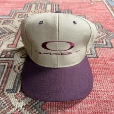 Vintage Oakley Genuine Software Snapback Hat Tan Red