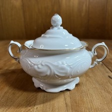 Azúcar Wawel vintage blanco con adornos dorados hecho en Polonia