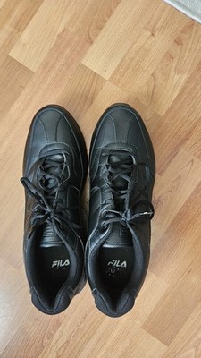 FILA Men's Black Low Top Lace-Up Leather Sneakers Rubber Sole 1SG30002-001