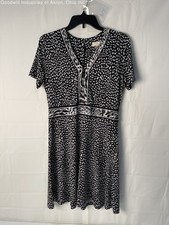 Gently Loved Michael Kors Black/White Pattern Women's A-Line Dress, Sz. M