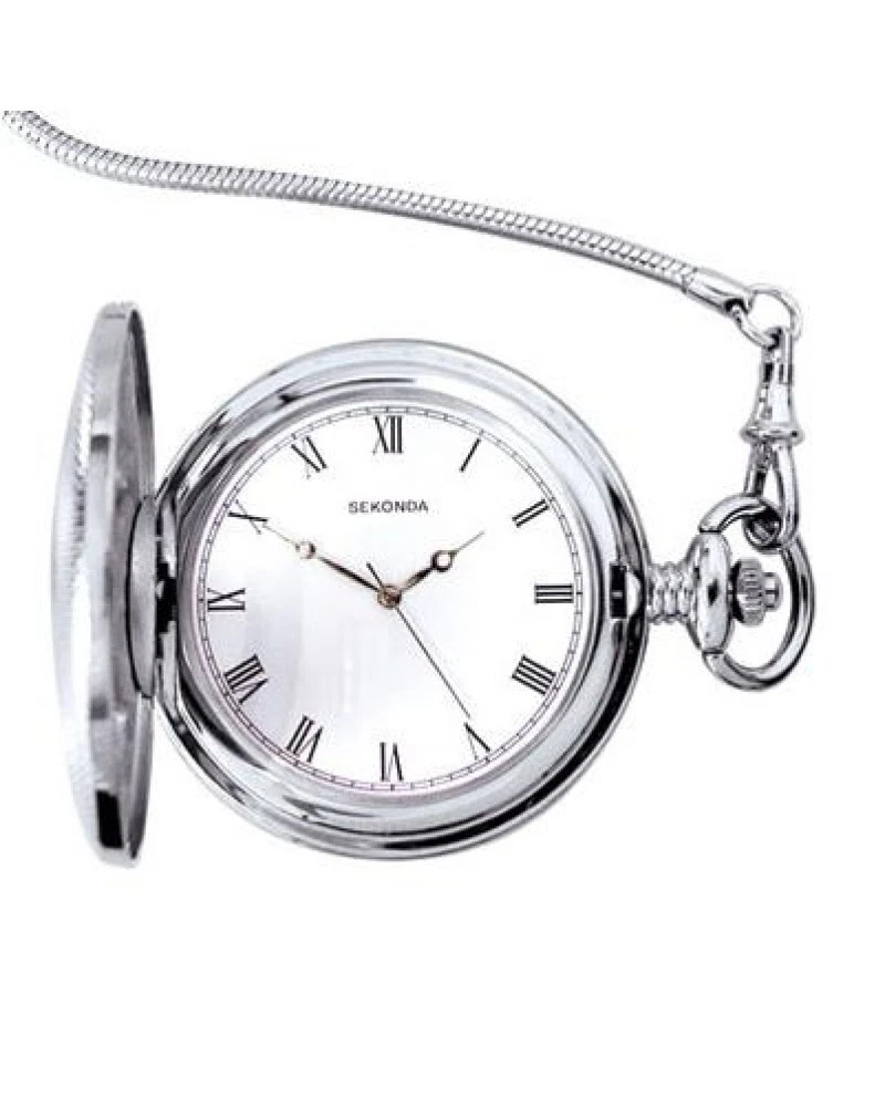 Reloj Bolsillo Sekonda 3798 Completo Hunter Cuarzo Con Cadena